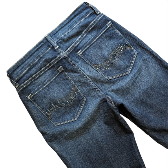 NYDJ Not Your Daughter's Jeans dark wash rhinestone pockets size 2 - Picture 4 of 10